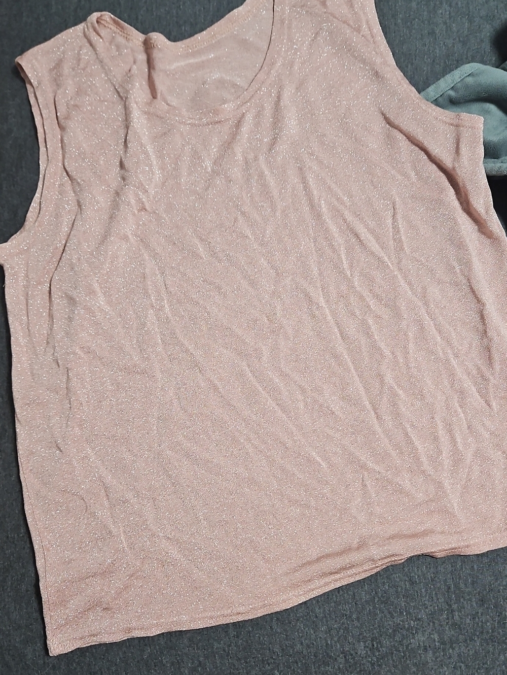 No Tag Japanese parkle Light Pink glitter Sleeveless Tank Top